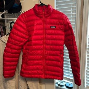 Men’s Patagonia Down Puffer Jacket - Size S, Red Color